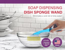 Arrow Home Products Dish Sponge with Soap Dispenser Handle – Refillable Dish Wand with Built-In Scrubber for Dishes &amp; Pans
