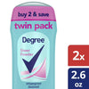 Degree Long Lasting Women's Antiperspirant Deodorant Stick Twin Pack, Sheer Powder, 2.6 oz