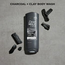 Dove Men+Care Purifying Hydrating Face & Body Wash for Men Charcoal & Clay, 18 oz